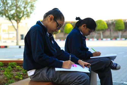 Grade 5 Outside Art Class